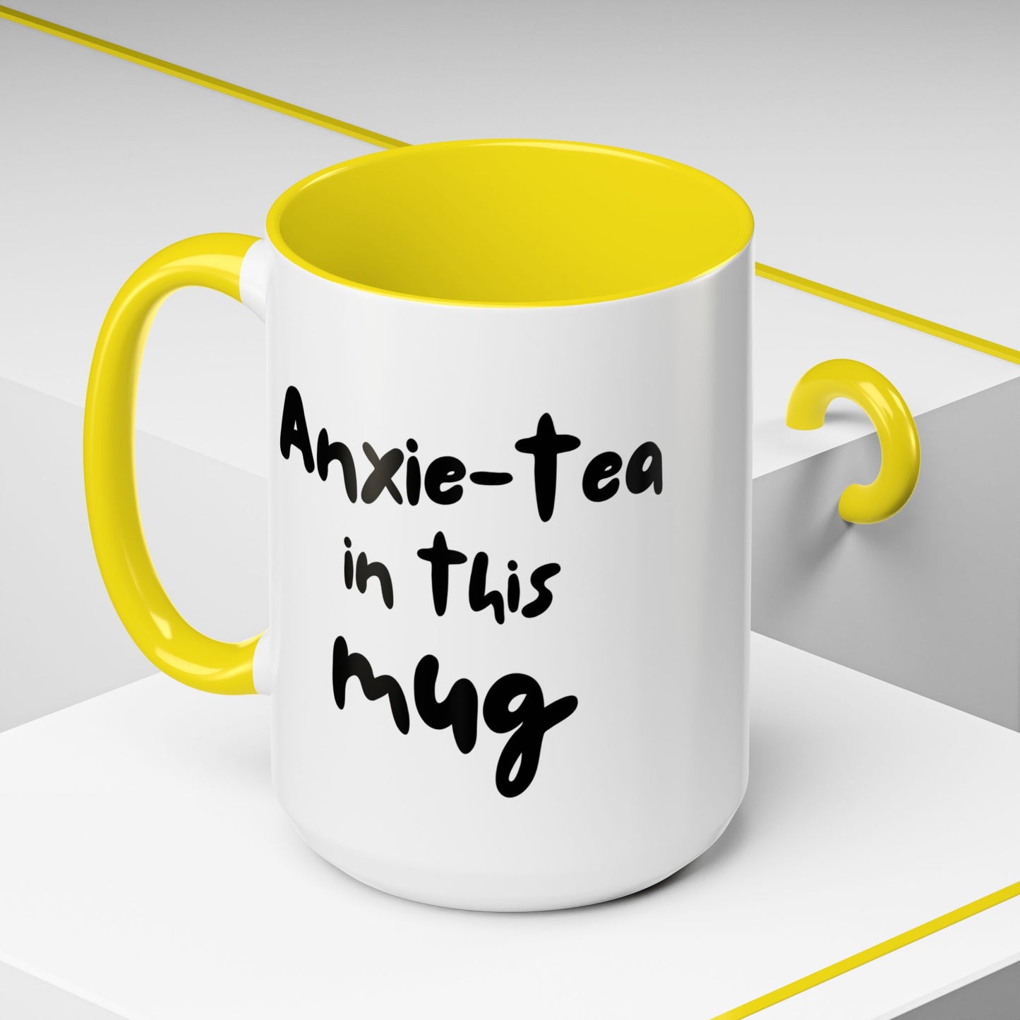 Choose to L;VE - "Anxie-tea in this mug" Accent Coffee Mug - Mental Health Funny Mug