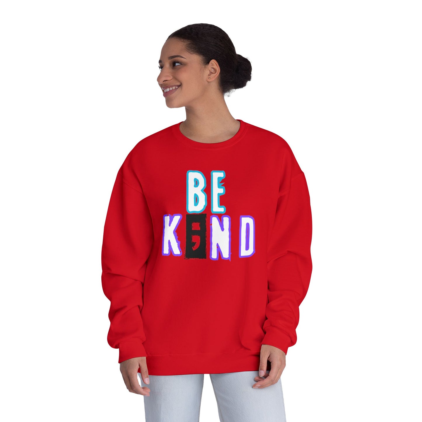 Inspirational Unisex Crewneck Sweatshirt - 'Be K;nd' by L;VE