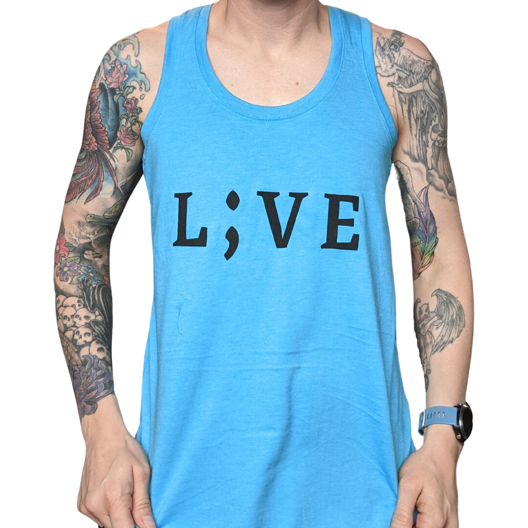 L;VE Ladies Tri Racerback Tank (Turquoise)