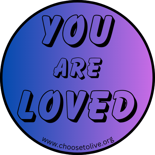 L;VE YOU ARE LOVED Blue and Purple Sticker