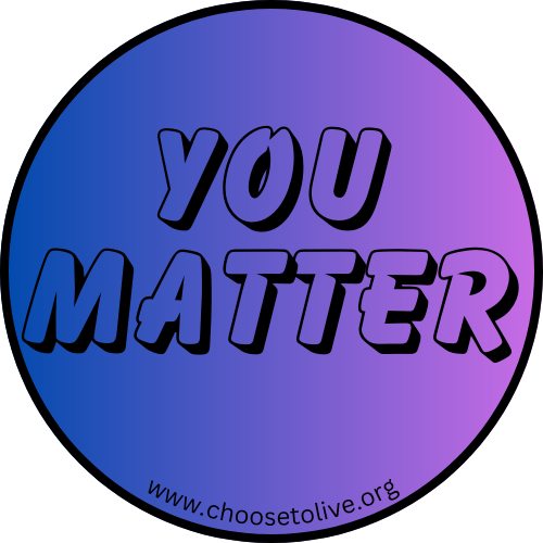 L;VE YOU MATTER Blue and Purple Sticker