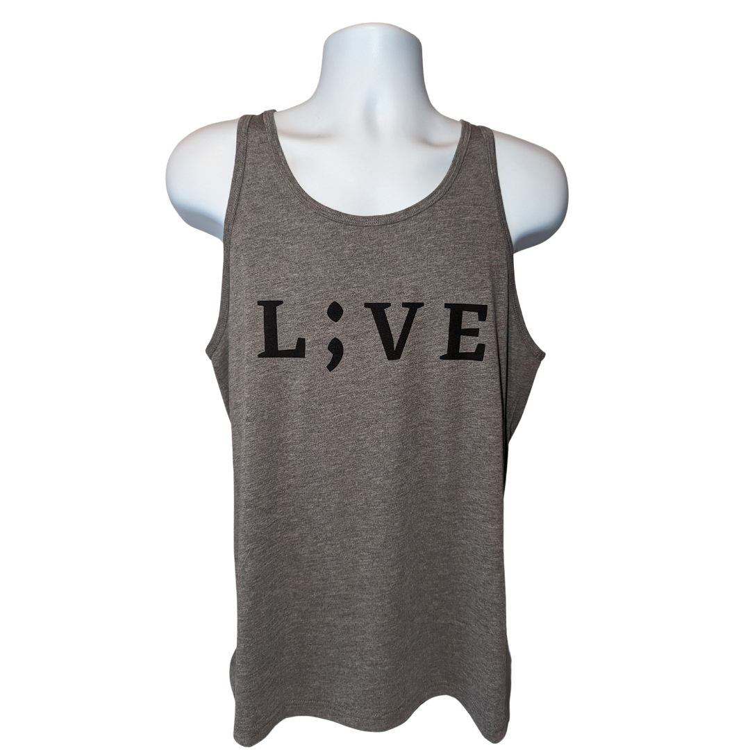 L;VE Unisex Gray Triblend Tank