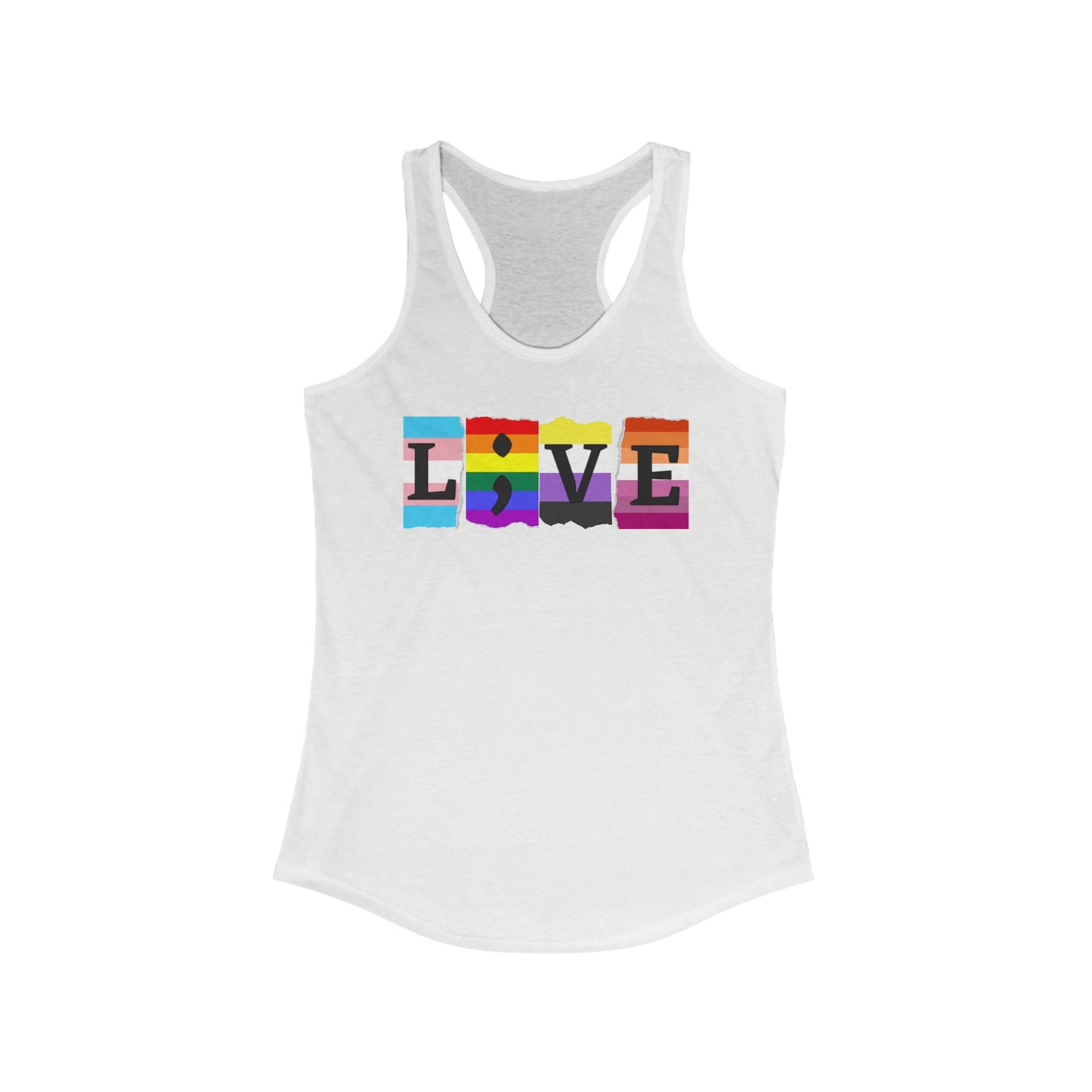LGBTQ+ L;VE Racerback Tank Top, Pride Apparel
