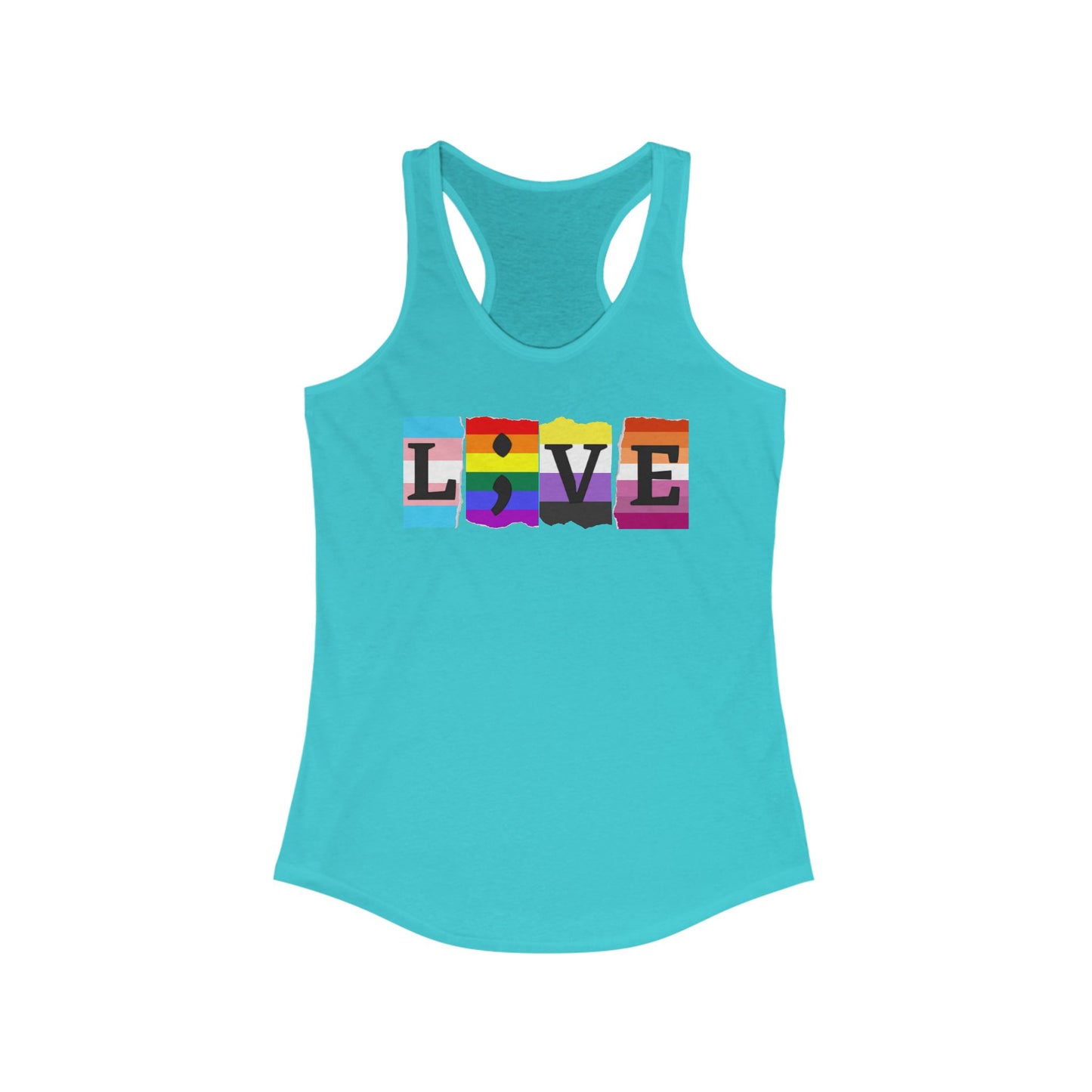 LGBTQ+ L;VE Racerback Tank Top, Pride Apparel
