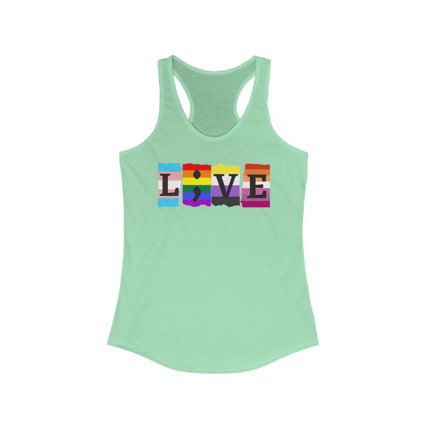 LGBTQ+ L;VE Racerback Tank Top, Pride Apparel
