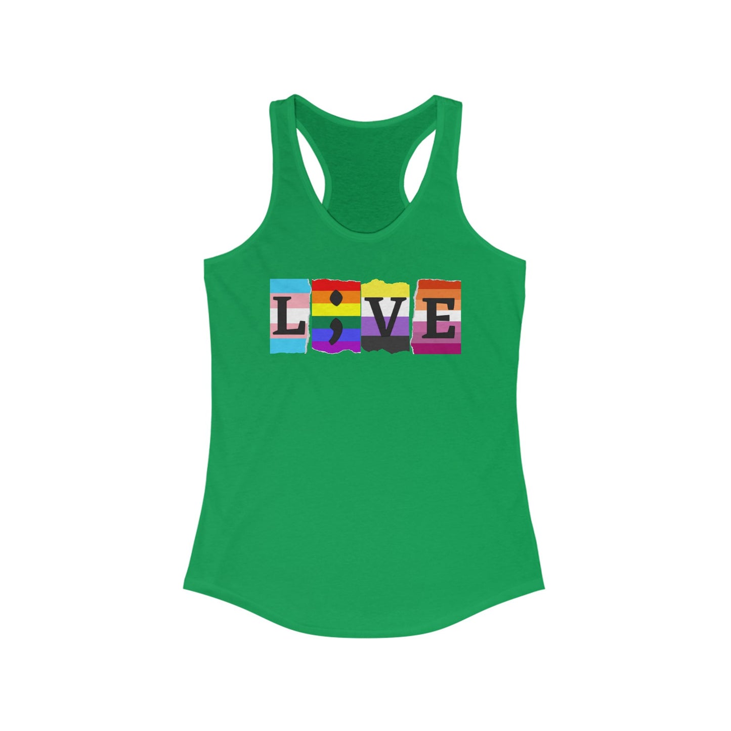LGBTQ+ L;VE Racerback Tank Top, Pride Apparel