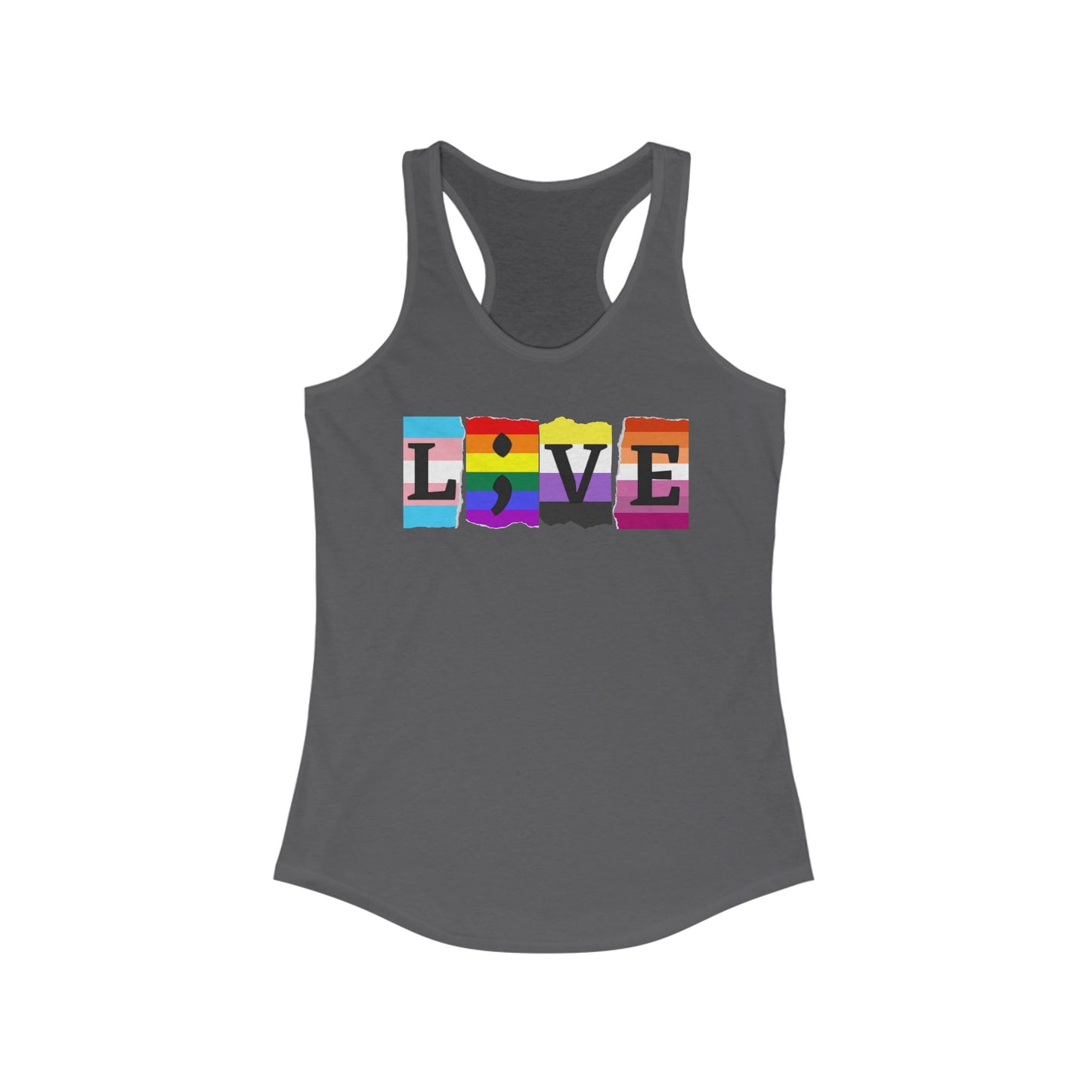 LGBTQ+ L;VE Racerback Tank Top, Pride Apparel