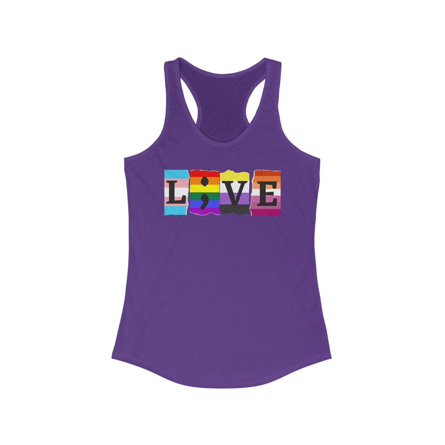 LGBTQ+ L;VE Racerback Tank Top, Pride Apparel