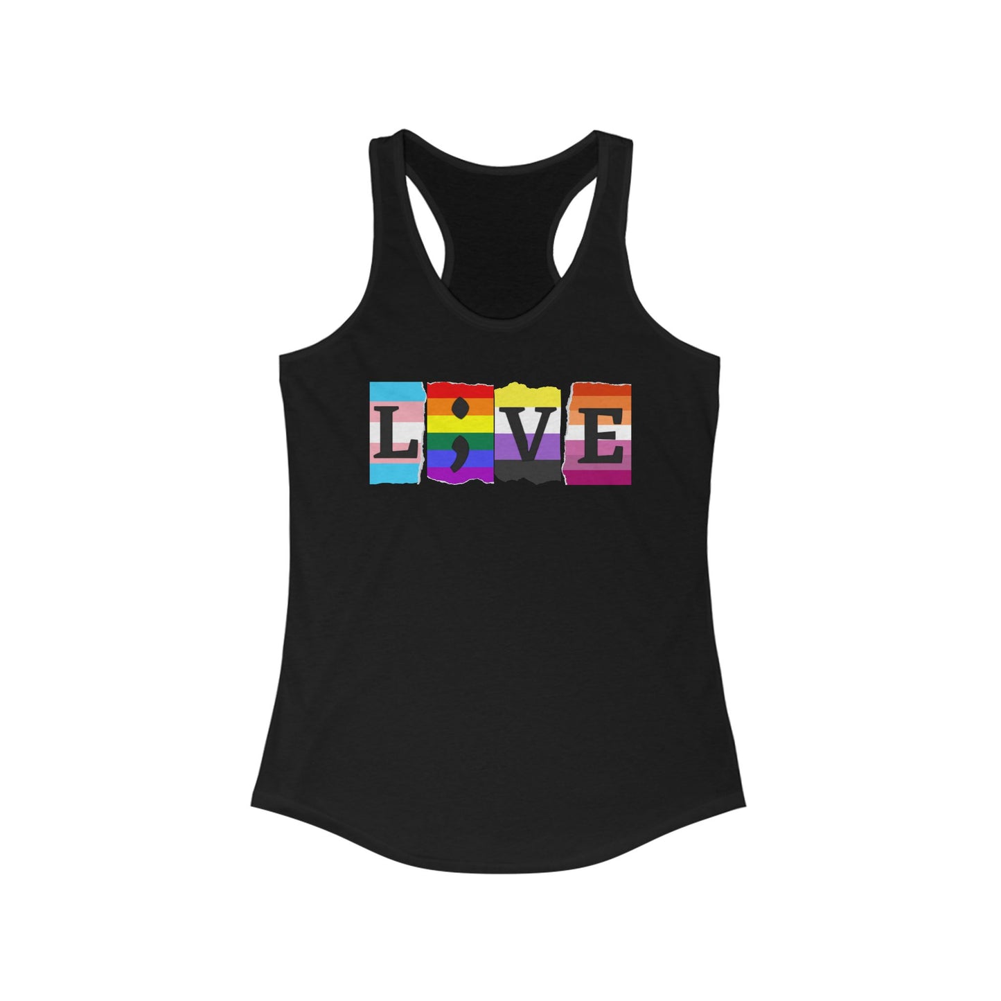 LGBTQ+ L;VE Racerback Tank Top, Pride Apparel