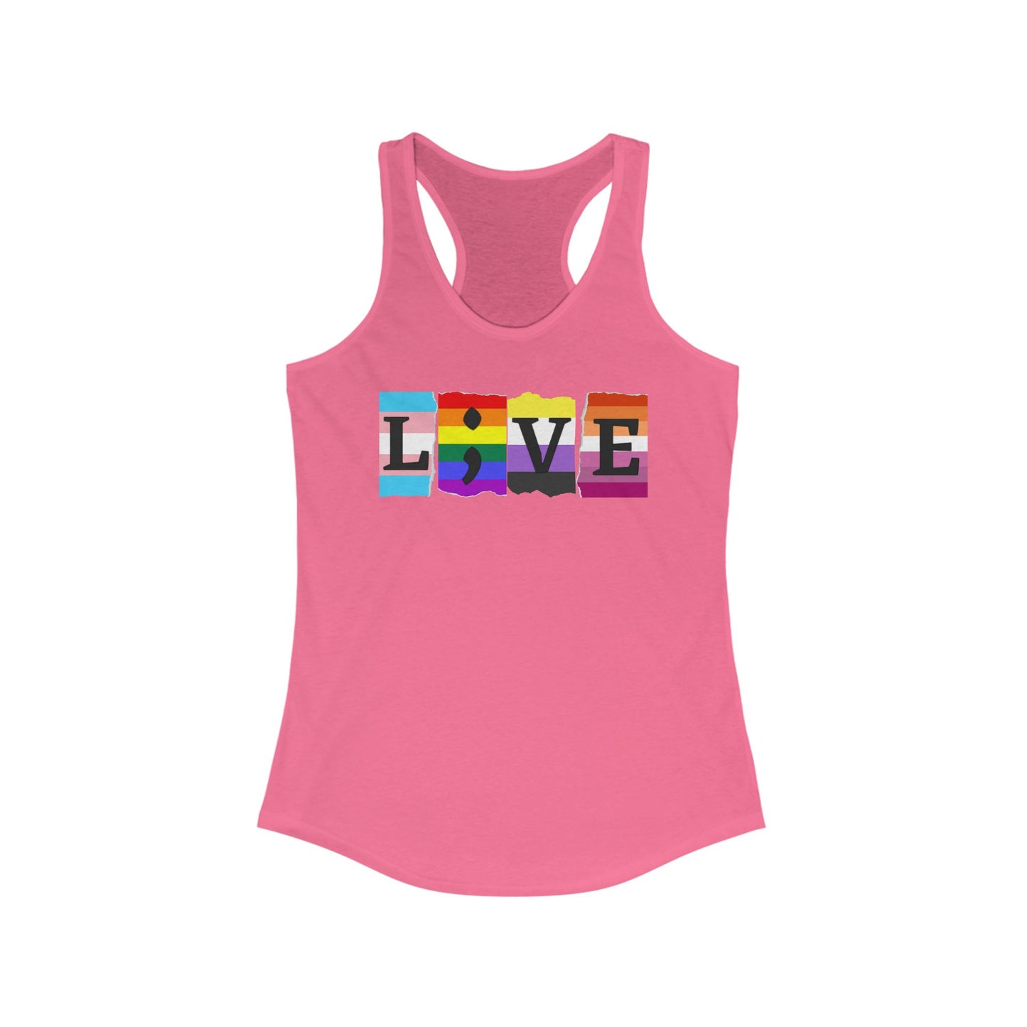 LGBTQ+ L;VE Racerback Tank Top, Pride Apparel