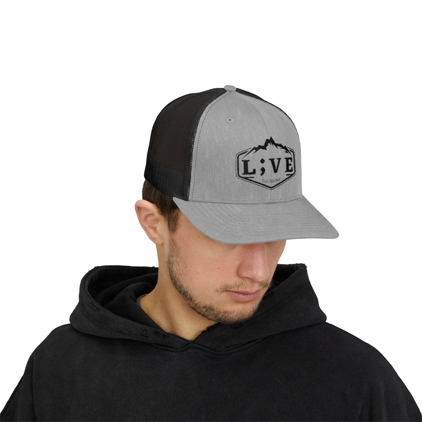 L;VE Branded Snapback Trucker Cap, Adventure Hat, Outdoor Lifestyle