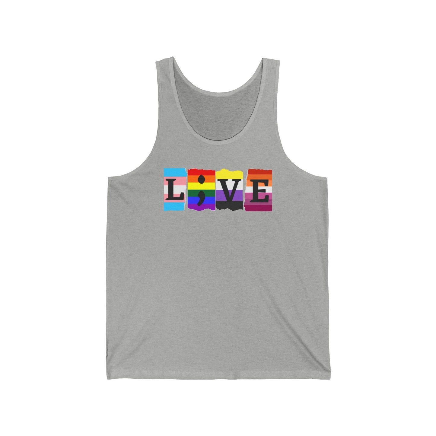 Pride L;VE Unisex Jersey Tank, LGBTQ+ Apparel