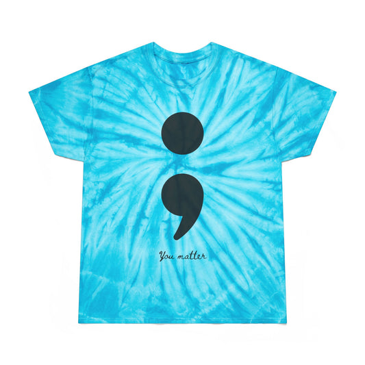 Tie-Dye Semicolon Series Tee, Suicide Prevention Awareness Shirt