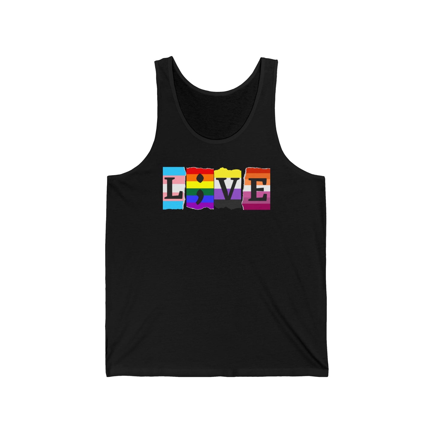 Pride L;VE Unisex Jersey Tank, LGBTQ+ Apparel