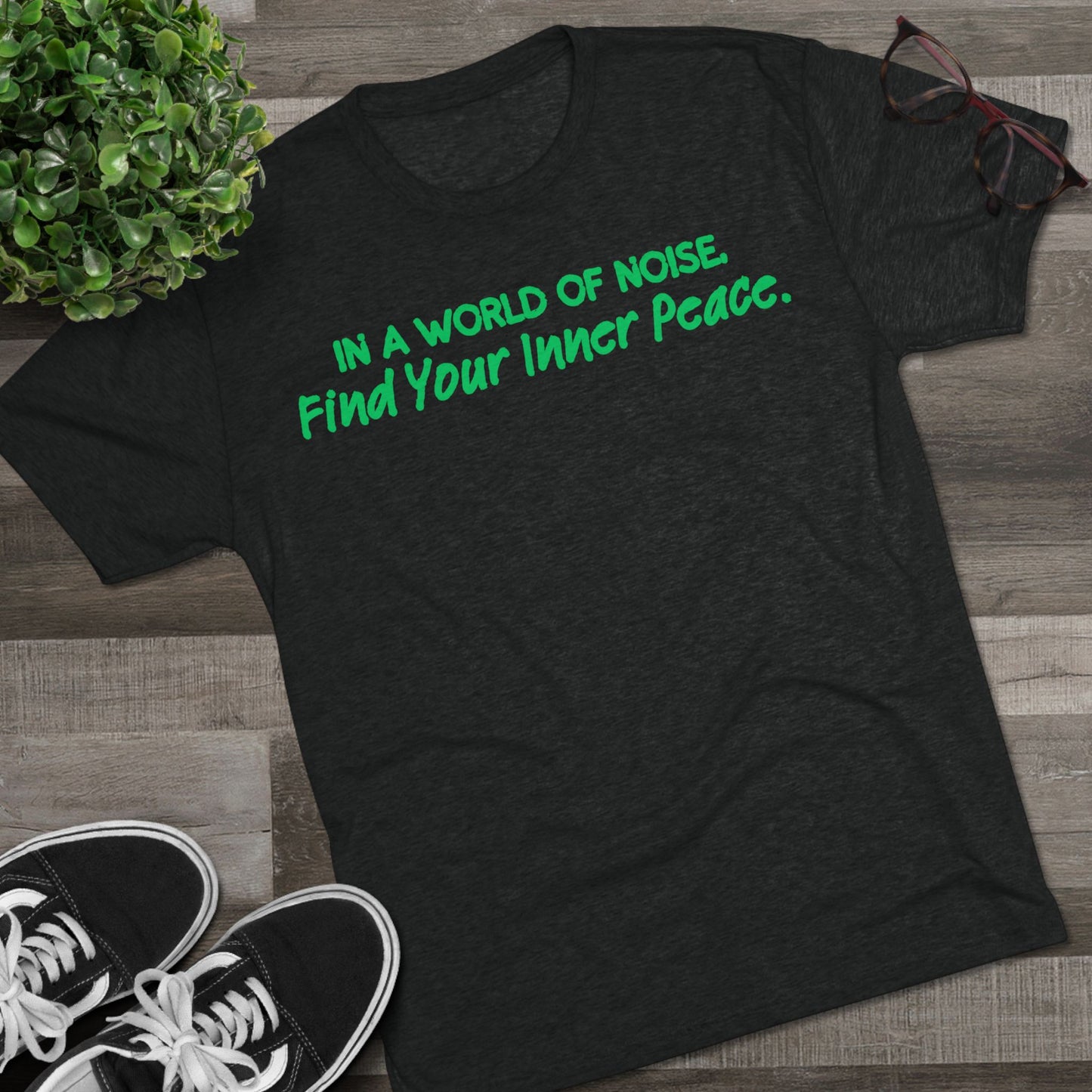 Mental Health Awareness Crew Tee - In a World of Noise, Find Your Inner Peace T-Shirt