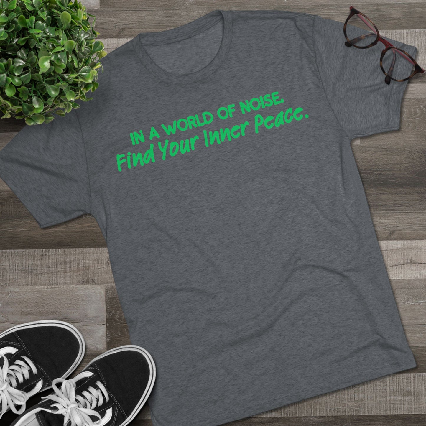 Mental Health Awareness Crew Tee - In a World of Noise, Find Your Inner Peace T-Shirt