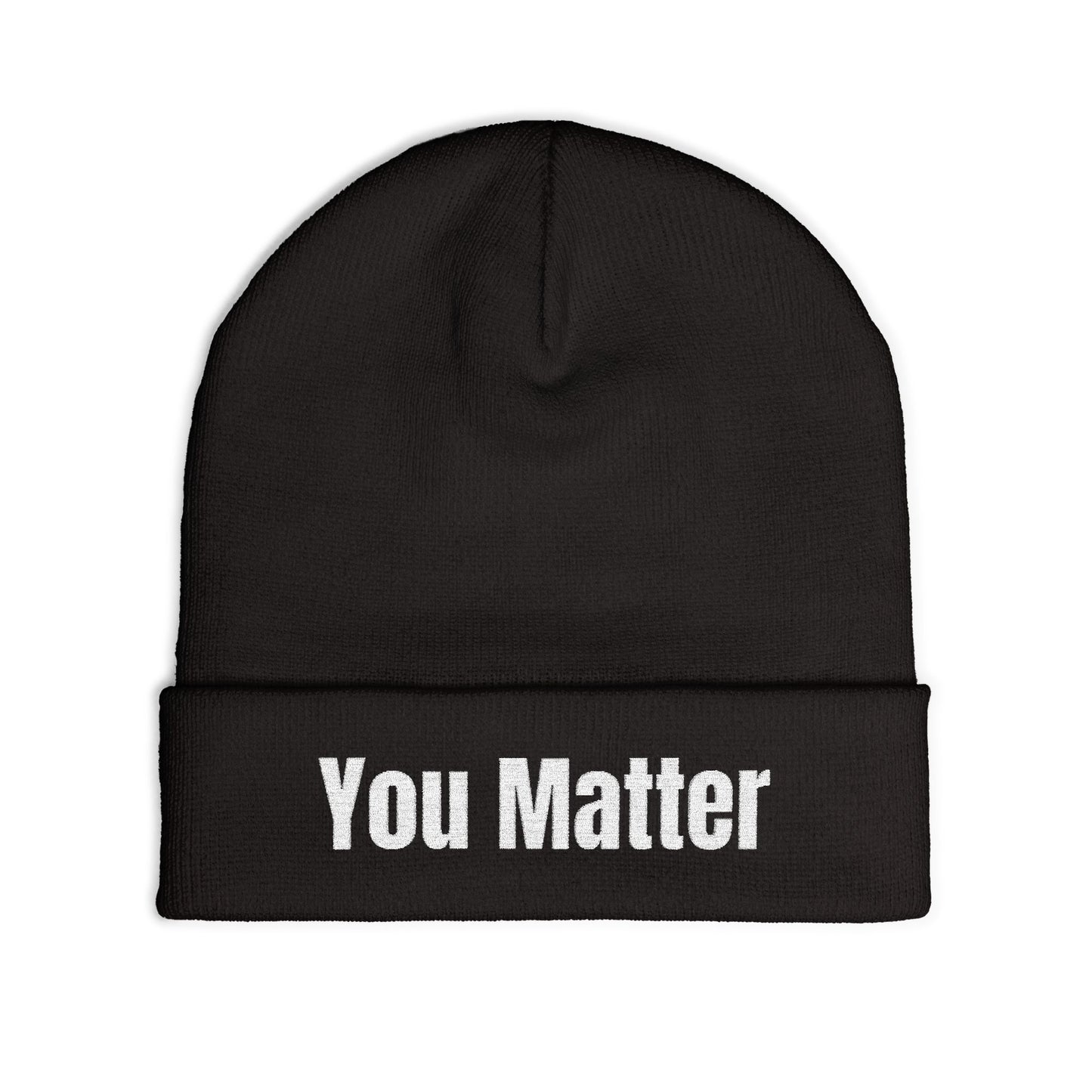 Inspirational Knit Beanie - You Matter, Cozy Hat, Winter Accessory, Thoughtful Gift, Beanie for All Occasions