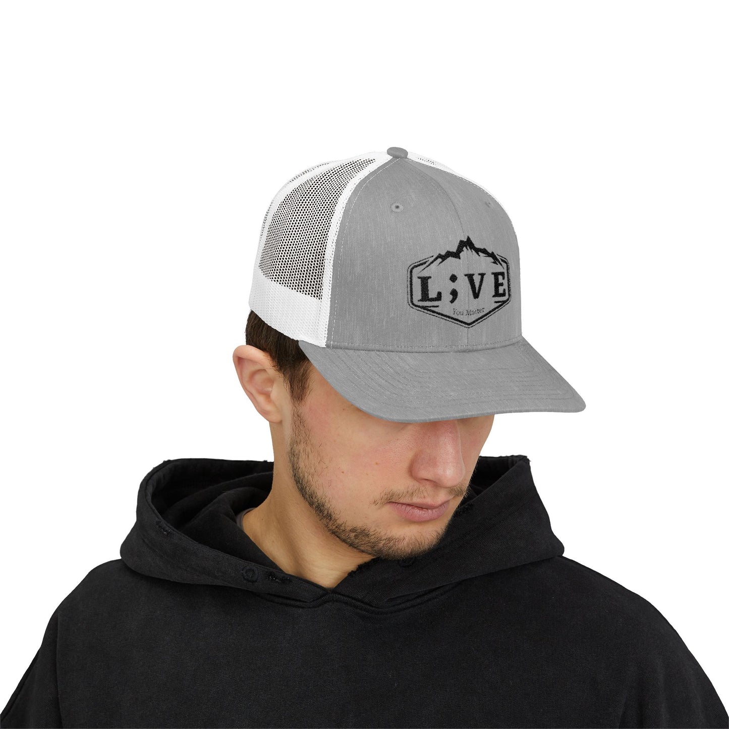 L;VE Branded Snapback Trucker Cap, Adventure Hat, Outdoor Lifestyle