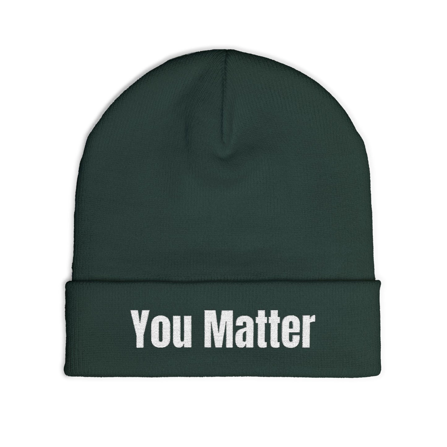 Inspirational Knit Beanie - You Matter, Cozy Hat, Winter Accessory, Thoughtful Gift, Beanie for All Occasions