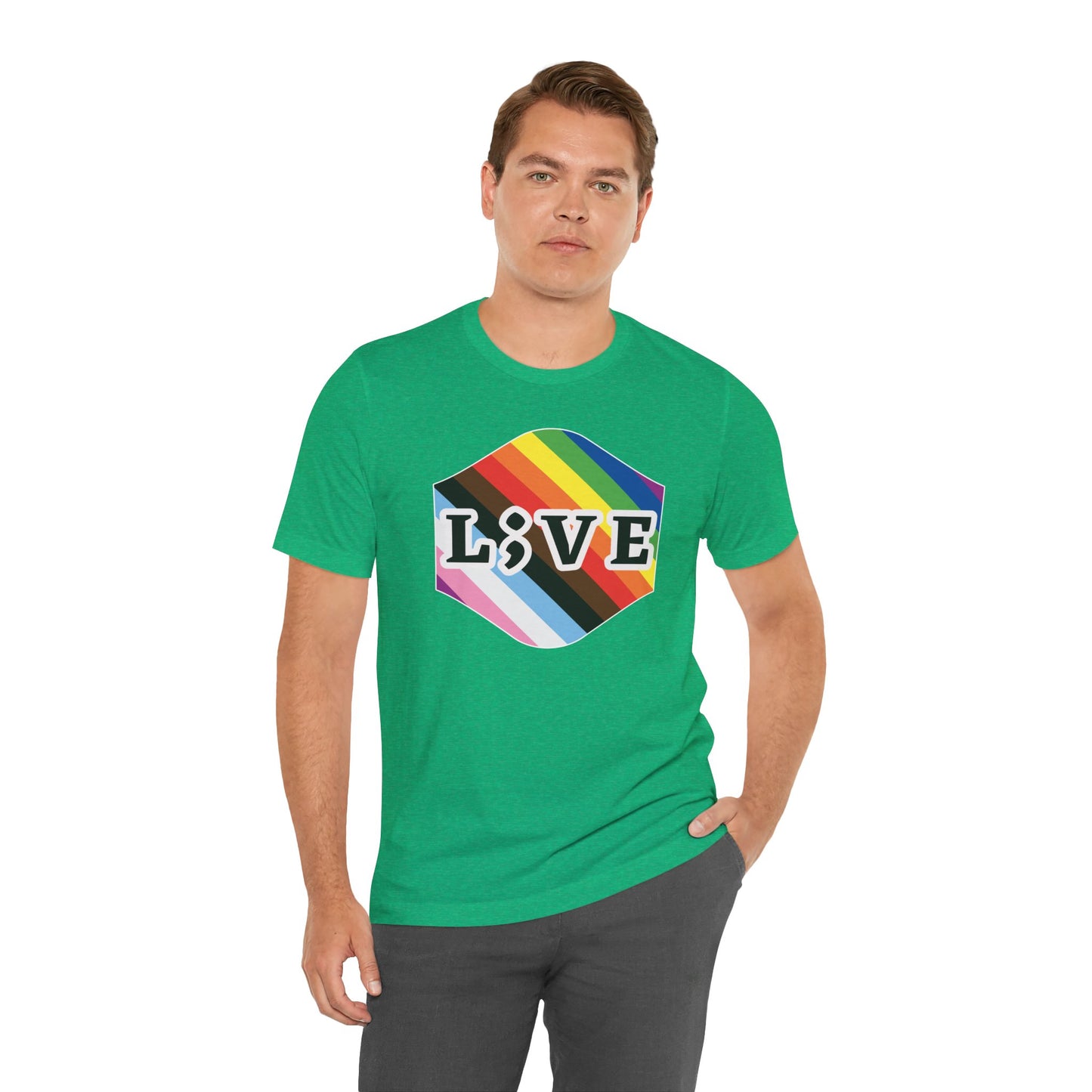 Unisex Tee: L;VE Pride Suicide Prevention Awareness T-Shirt