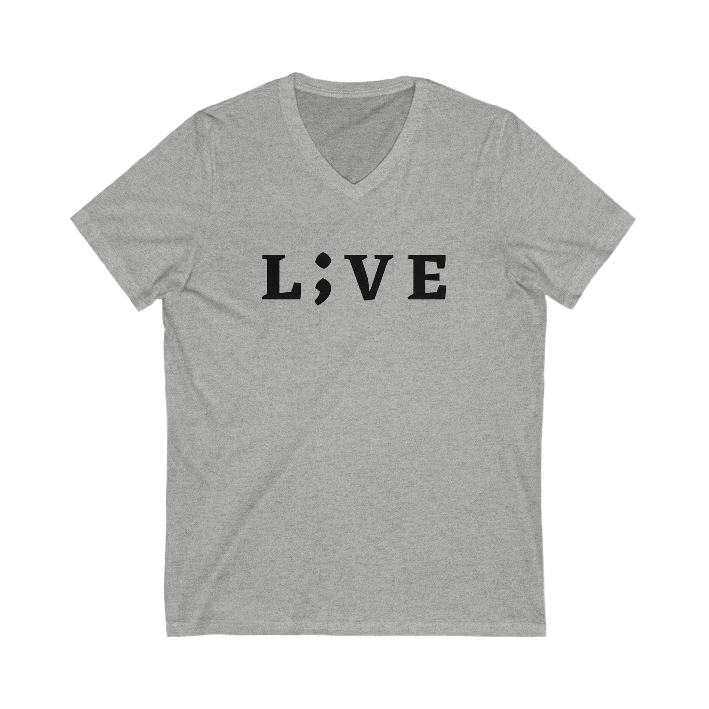 Inspirational Unisex V-Neck Tee - 'LIVE' Design for Motivational Moments
