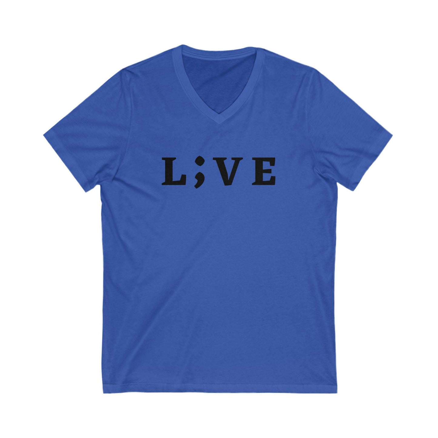 Inspirational Unisex V-Neck Tee - 'LIVE' Design for Motivational Moments