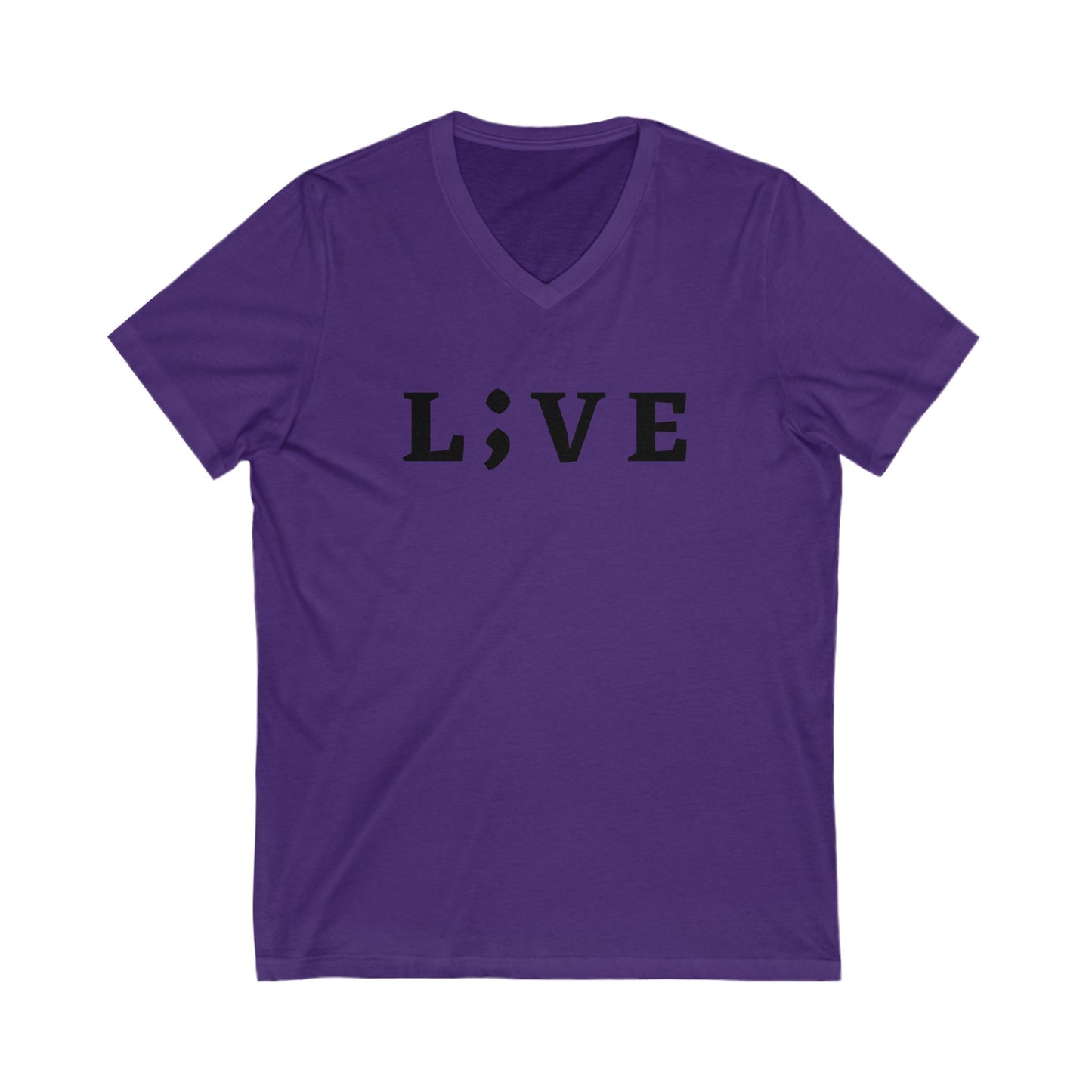 Inspirational Unisex V-Neck Tee - 'LIVE' Design for Motivational Moments