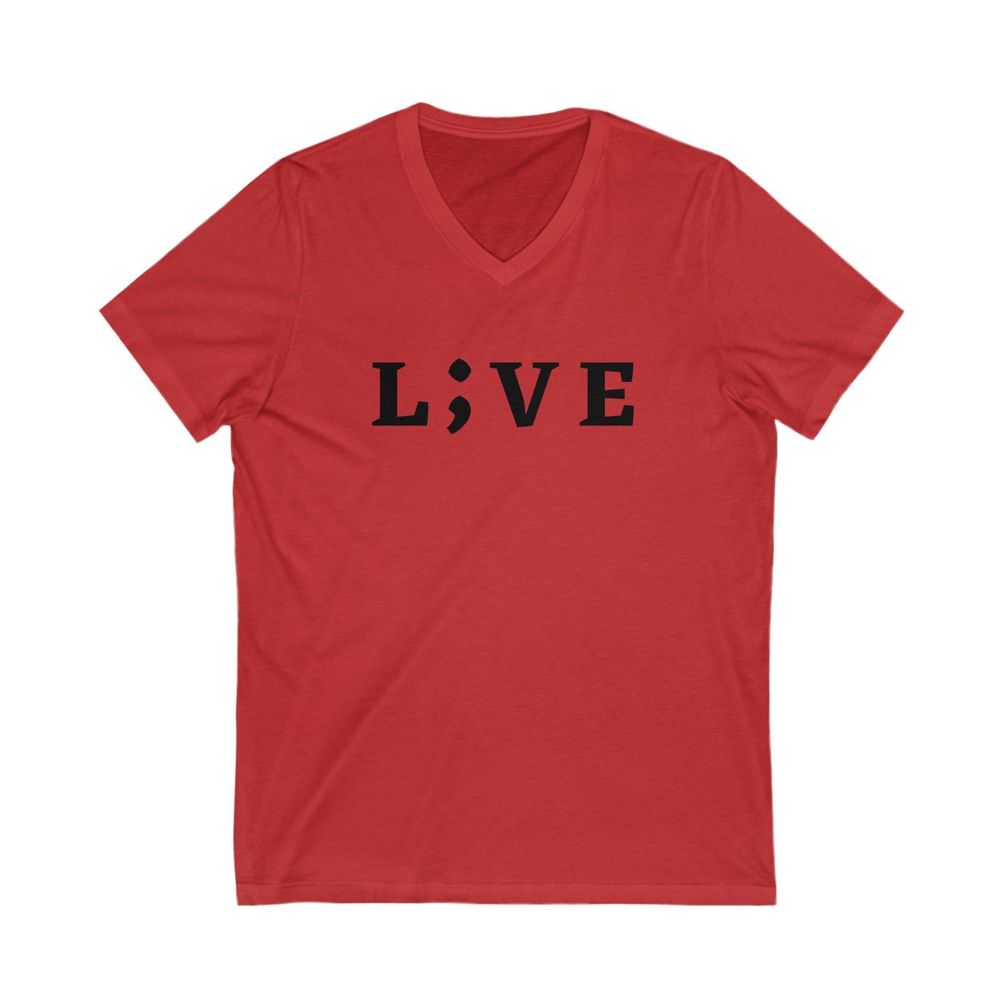 Inspirational Unisex V-Neck Tee - 'LIVE' Design for Motivational Moments