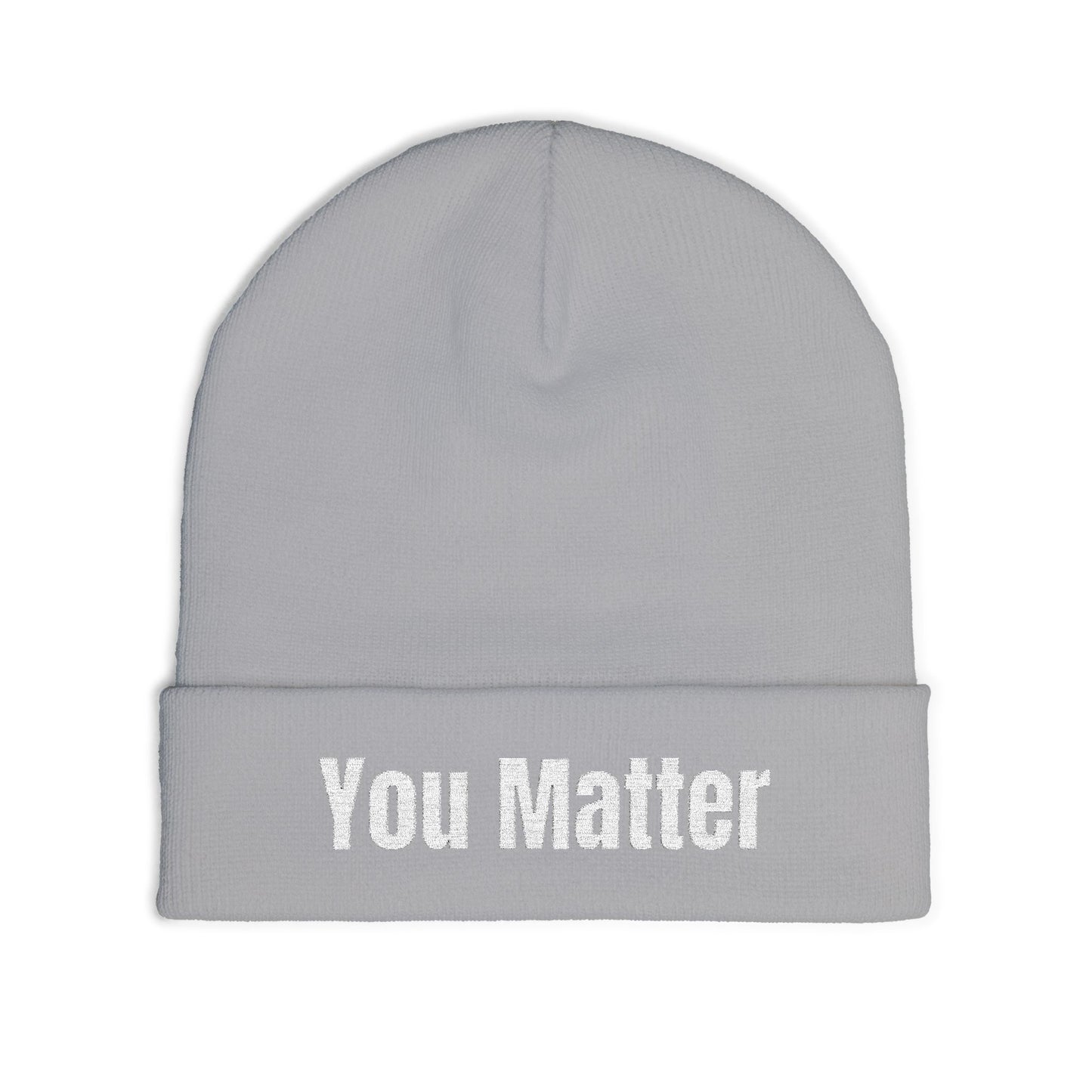 Inspirational Knit Beanie - You Matter, Cozy Hat, Winter Accessory, Thoughtful Gift, Beanie for All Occasions