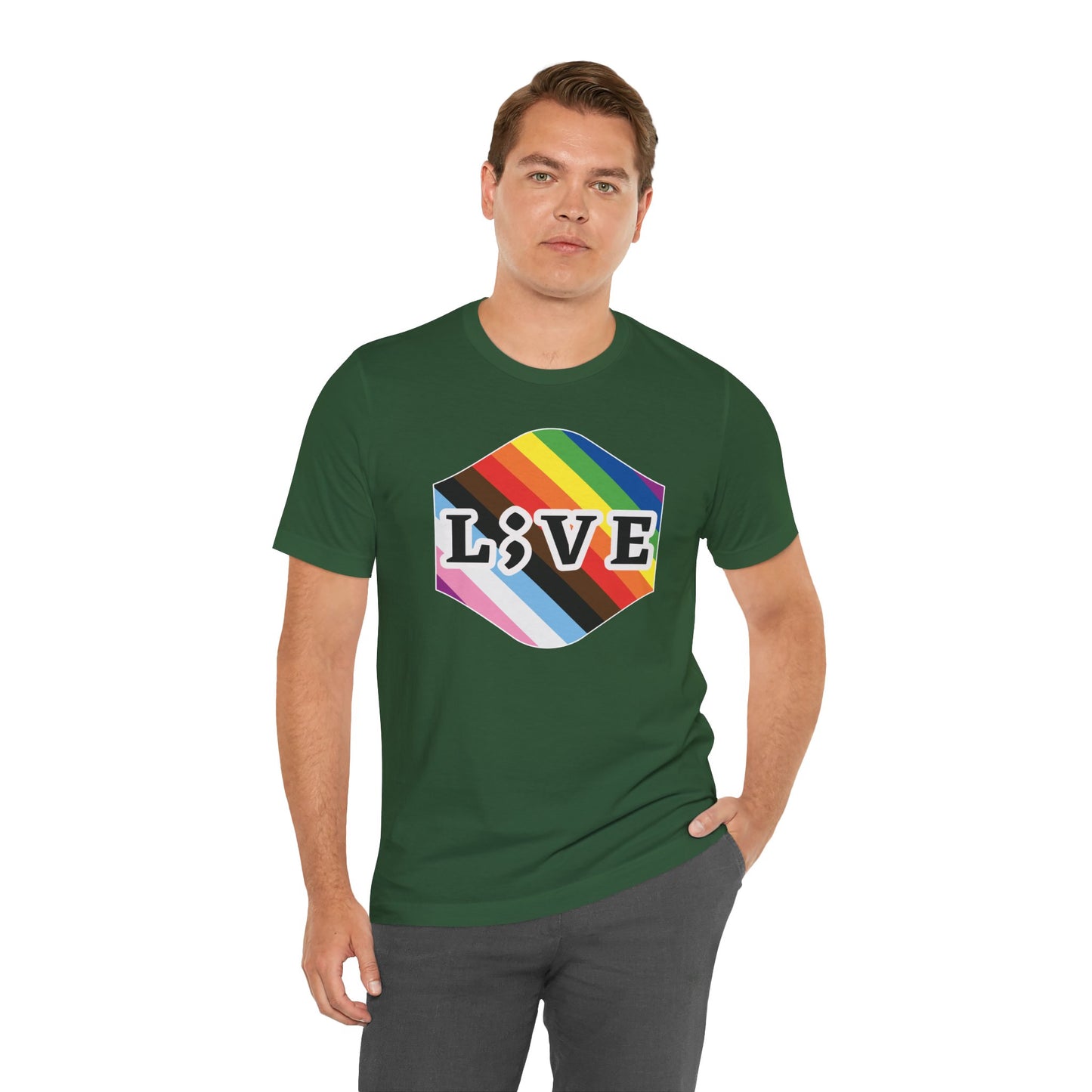 Unisex Tee: L;VE Pride Suicide Prevention Awareness T-Shirt