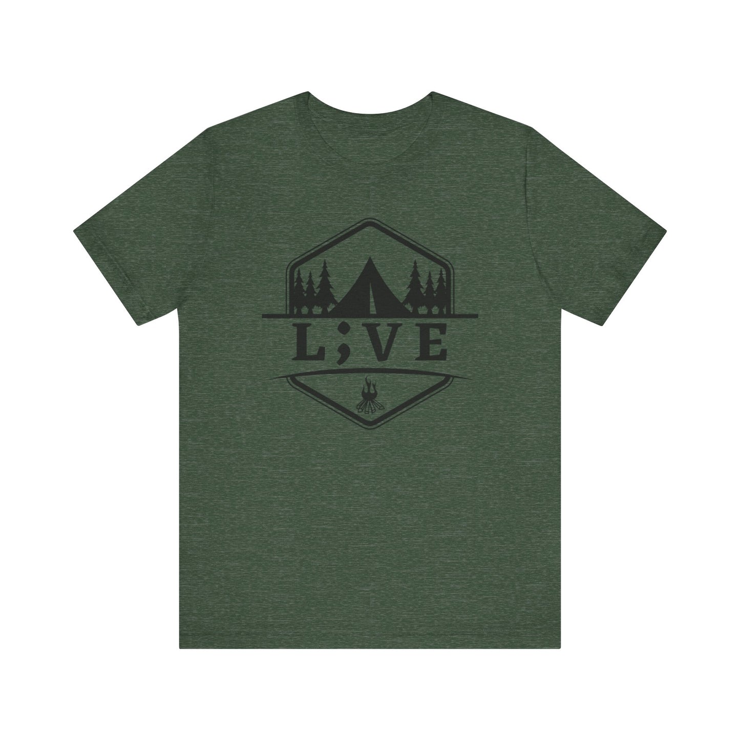 L;VE Camping Theme Suicide Prevention T-Shirt