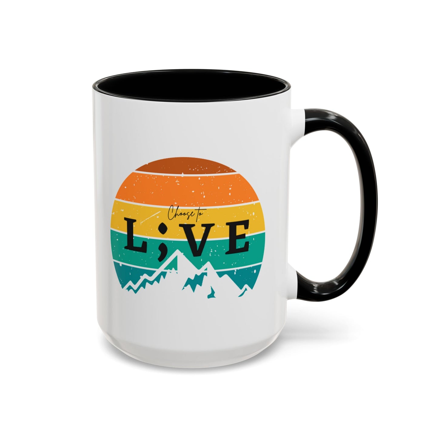 Self-Care Coffee Mug by Choose to L;VE. Colorful Inspirational Coffee Mug