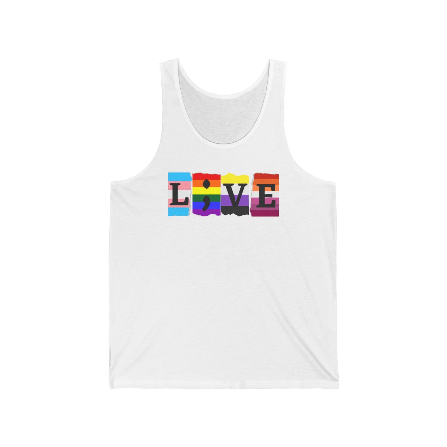 Pride L;VE Unisex Jersey Tank, LGBTQ+ Apparel