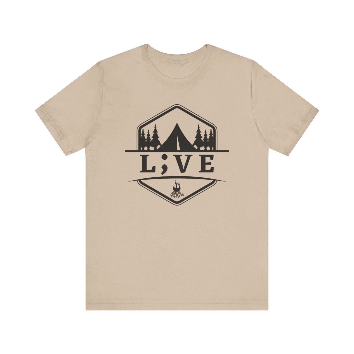 L;VE Camping Theme Suicide Prevention T-Shirt