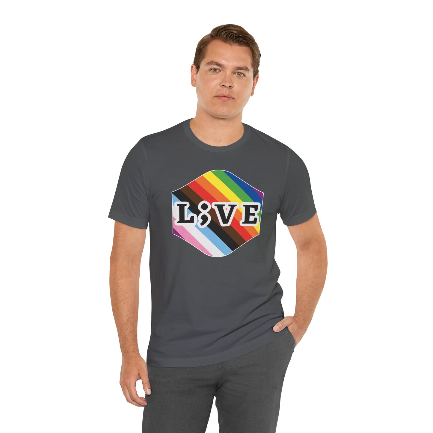 Unisex Tee: L;VE Pride Suicide Prevention Awareness T-Shirt