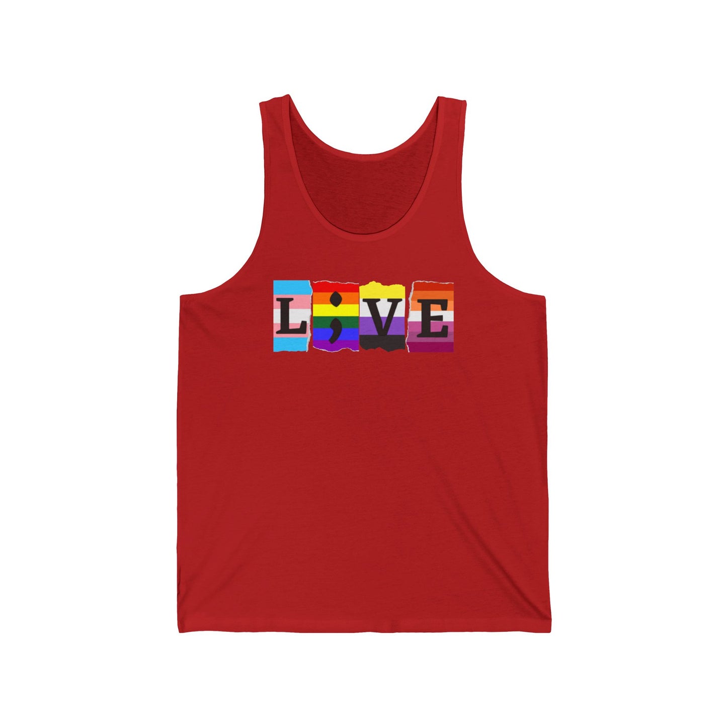 Pride L;VE Unisex Jersey Tank, LGBTQ+ Apparel