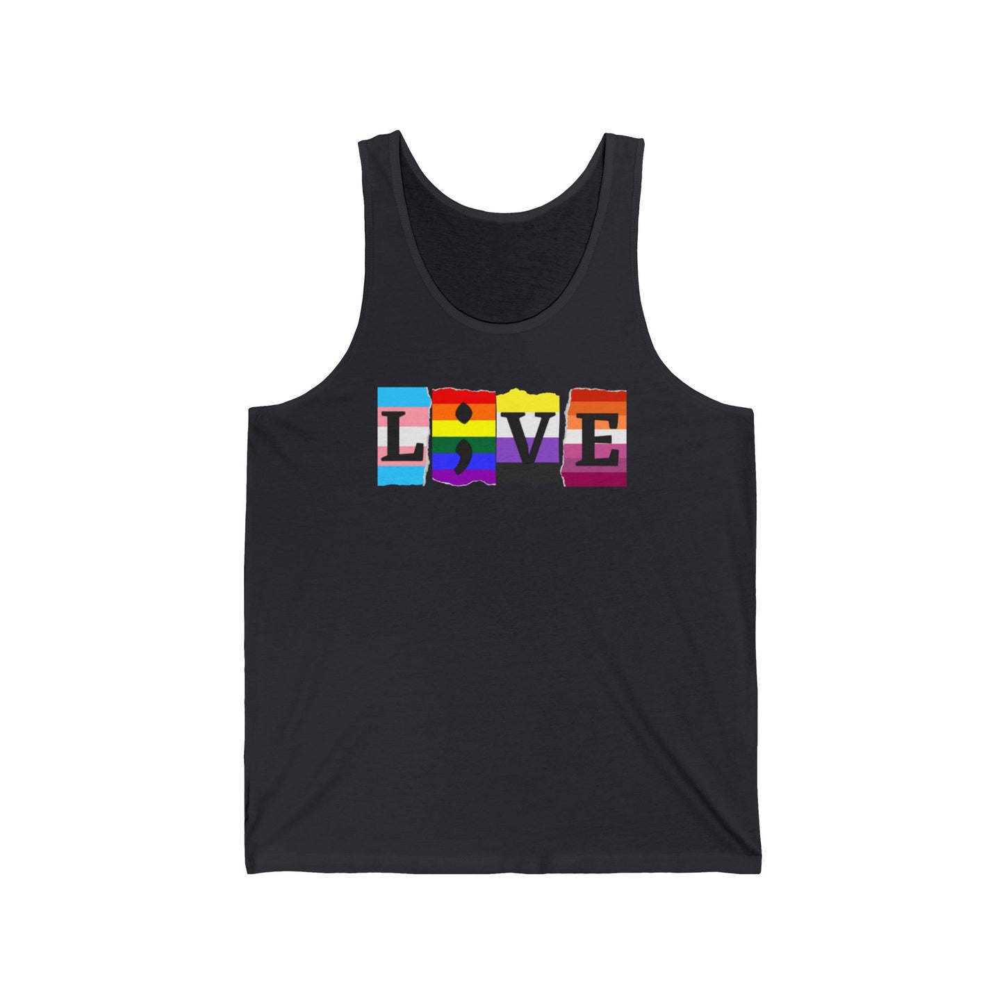Pride L;VE Unisex Jersey Tank, LGBTQ+ Apparel