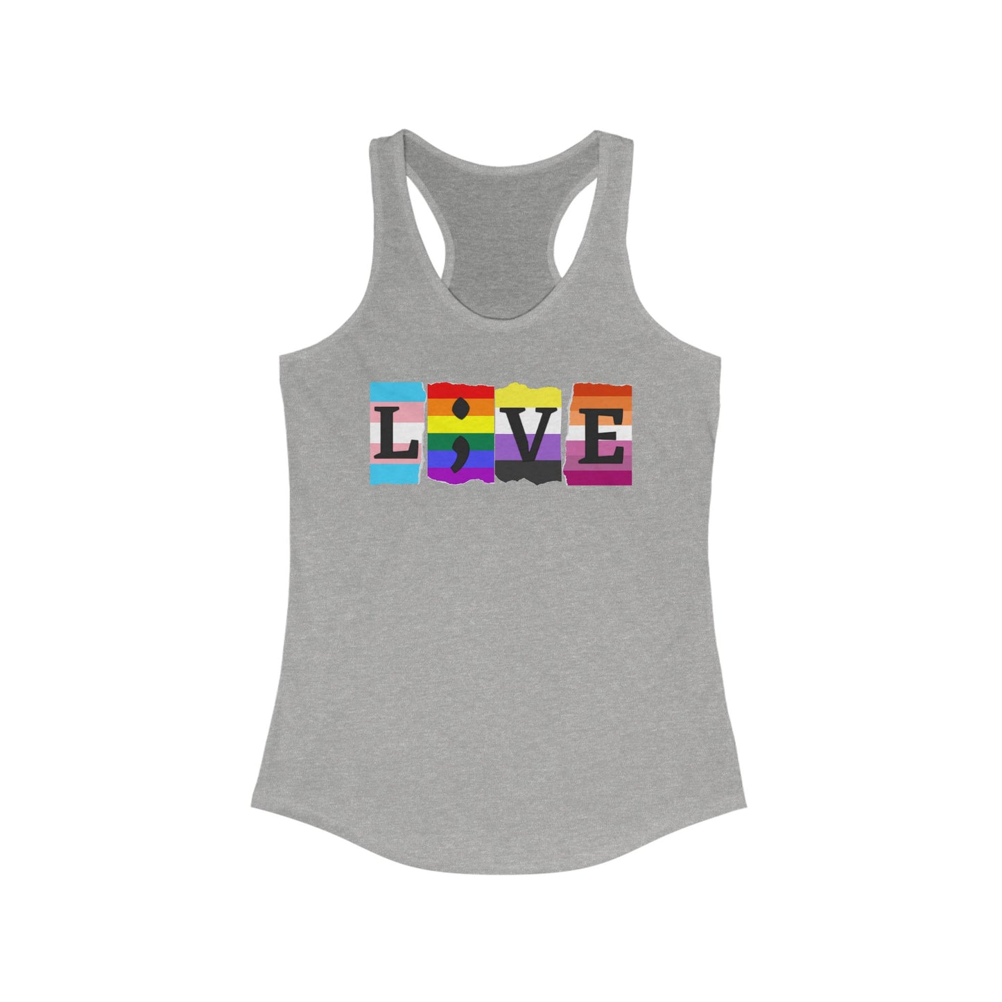 LGBTQ+ L;VE Racerback Tank Top, Pride Apparel