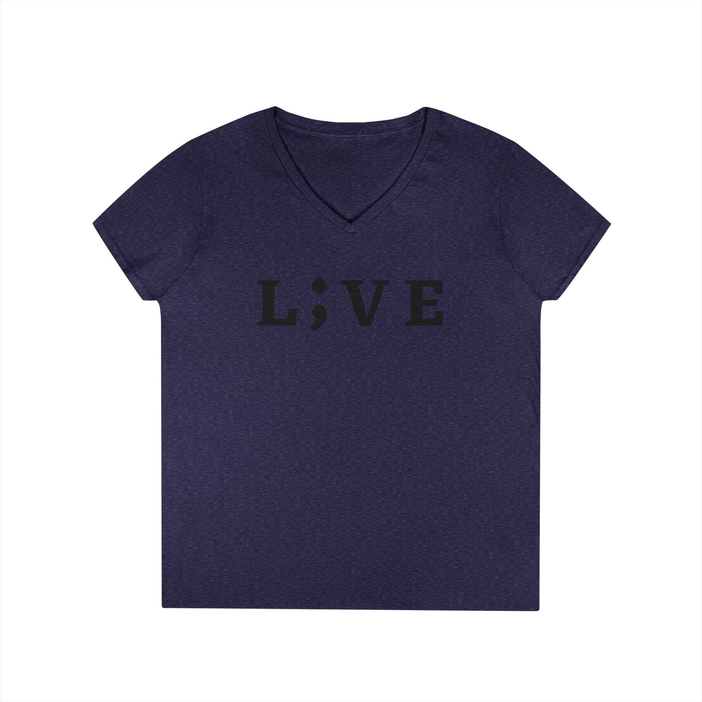 Inspirational Ladies' V-Neck T-Shirt - 'L;VE' Brand