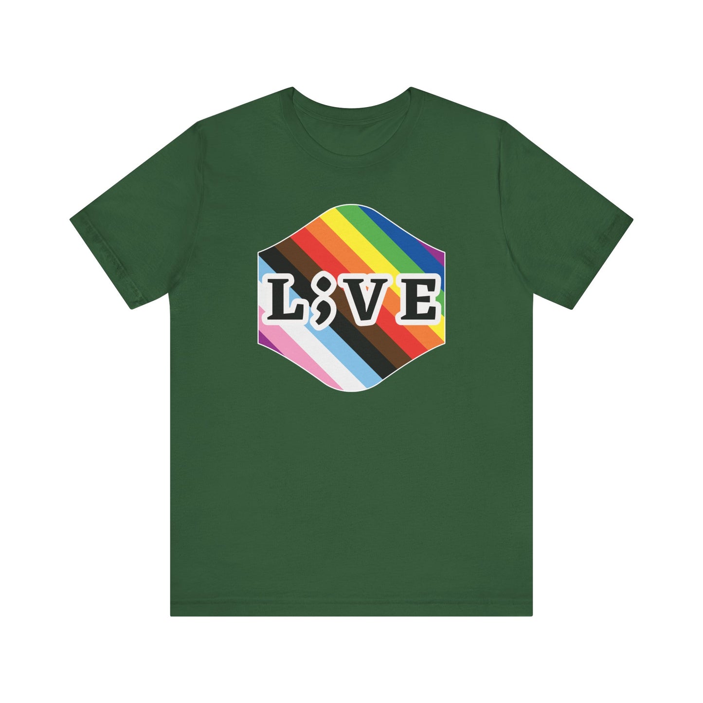 Unisex Tee: L;VE Pride Suicide Prevention Awareness T-Shirt