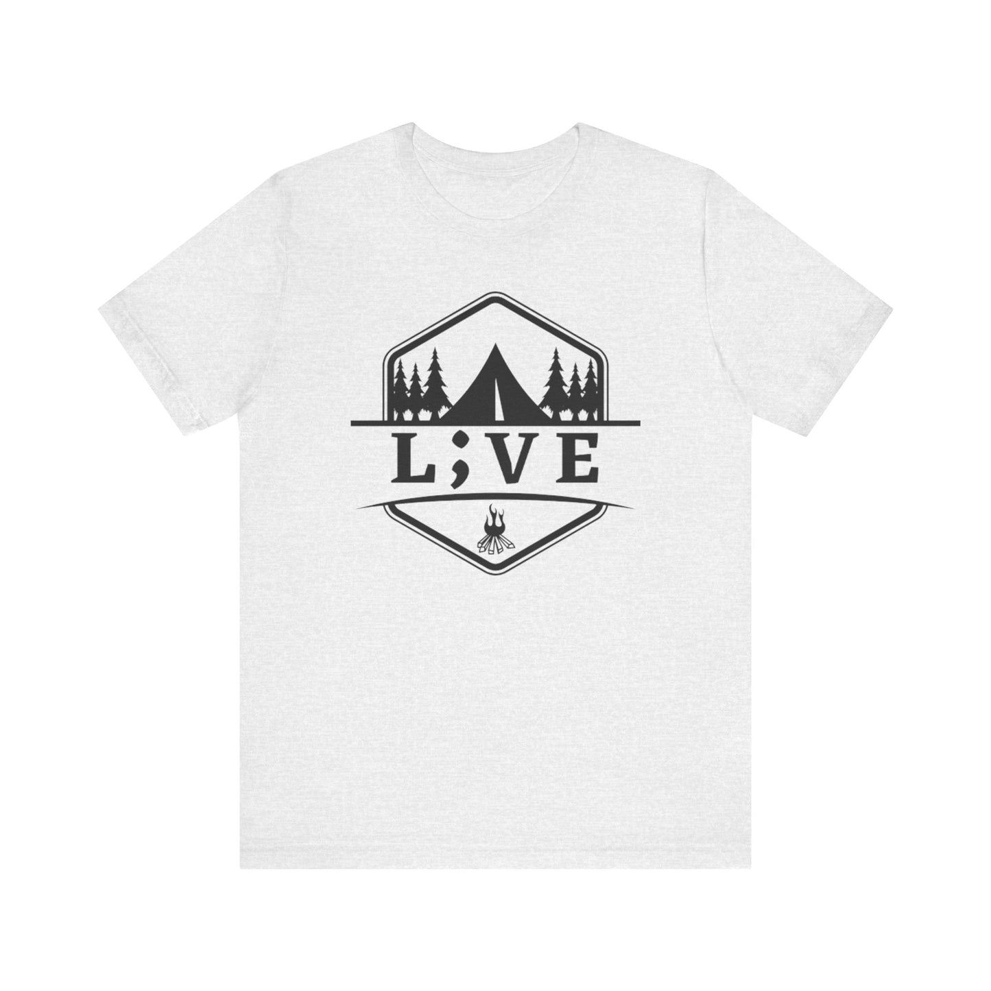 L;VE Camping Theme Suicide Prevention T-Shirt