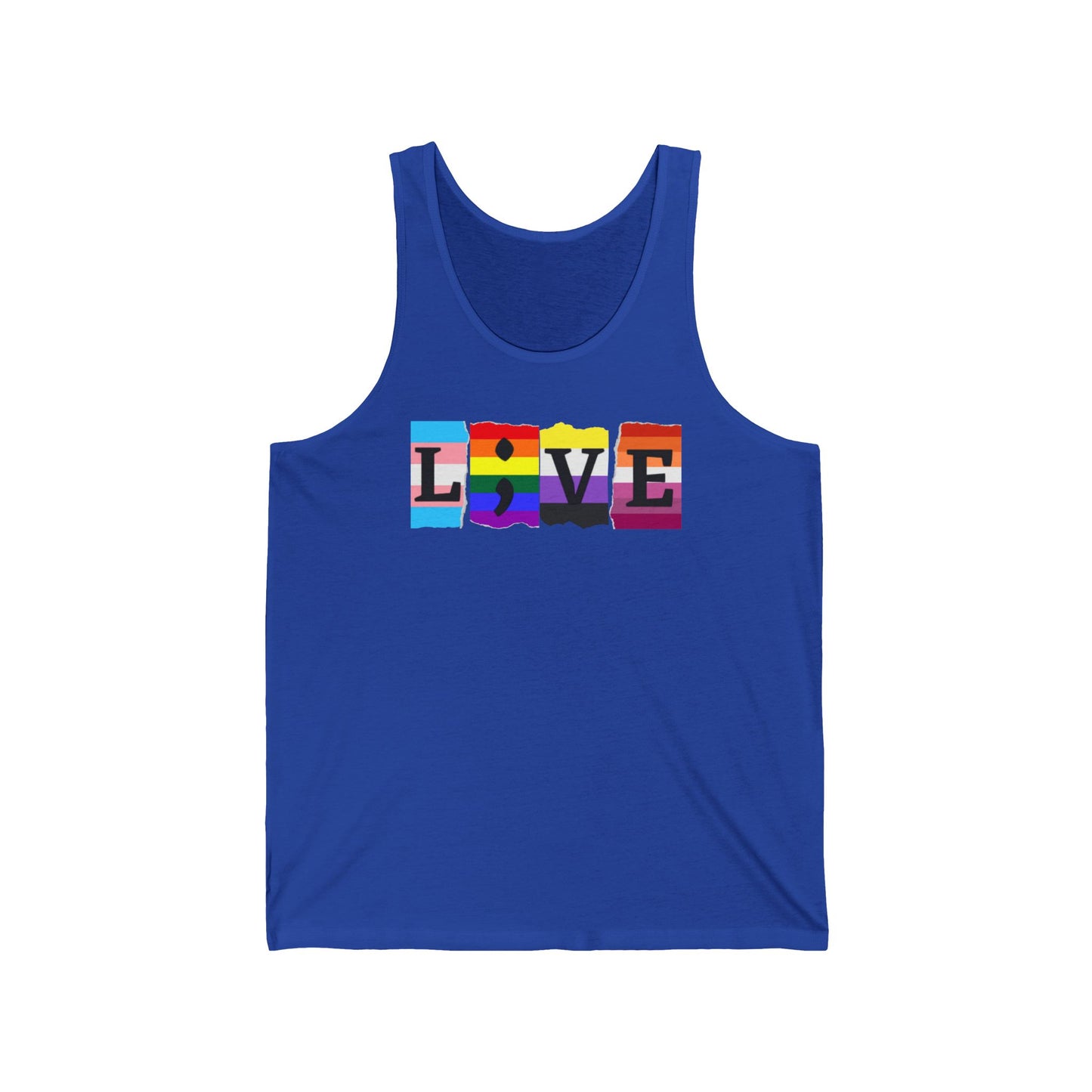 Pride L;VE Unisex Jersey Tank, LGBTQ+ Apparel