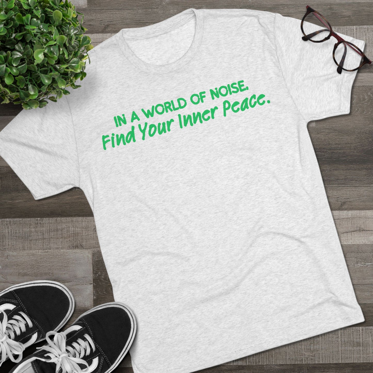 Mental Health Awareness Crew Tee - In a World of Noise, Find Your Inner Peace T-Shirt