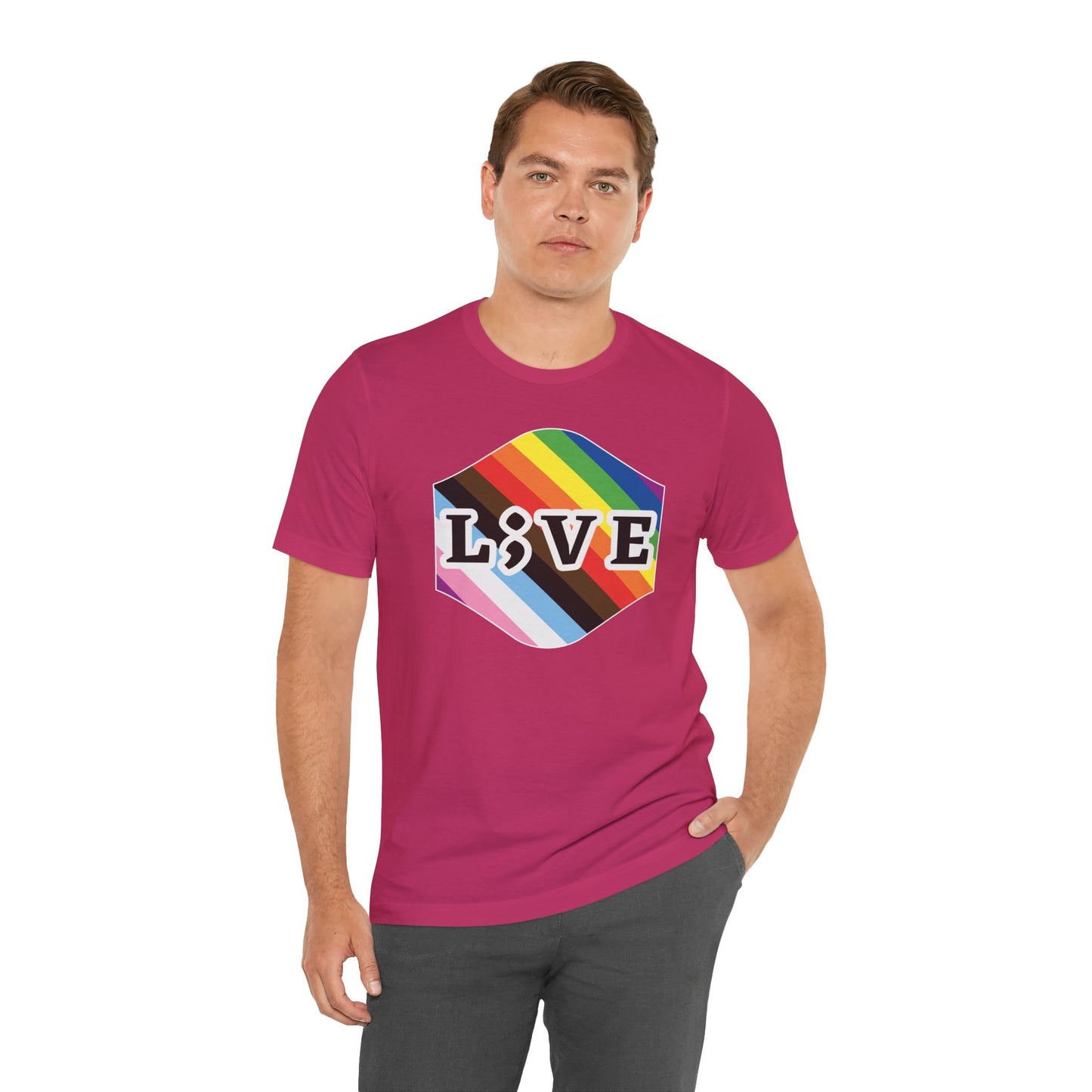 Unisex Tee: L;VE Pride Suicide Prevention Awareness T-Shirt