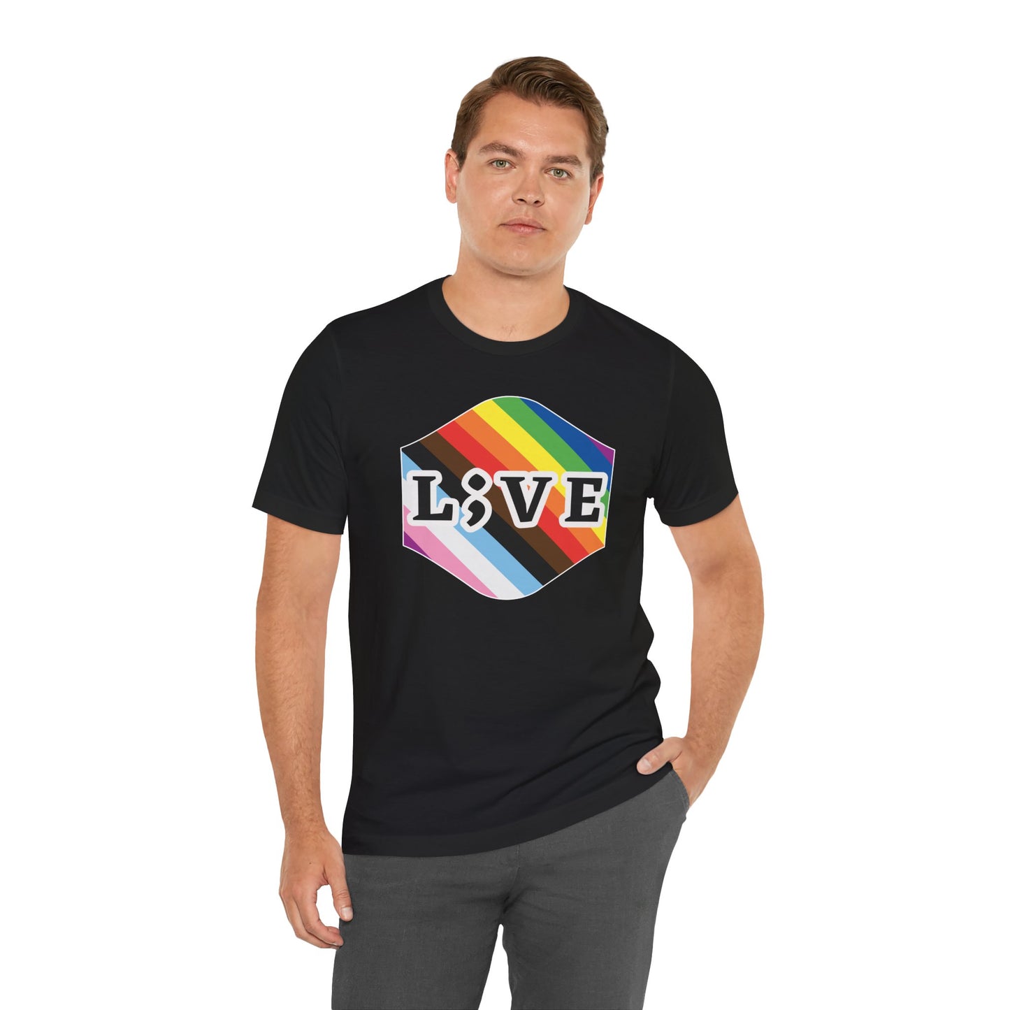 Unisex Tee: L;VE Pride Suicide Prevention Awareness T-Shirt
