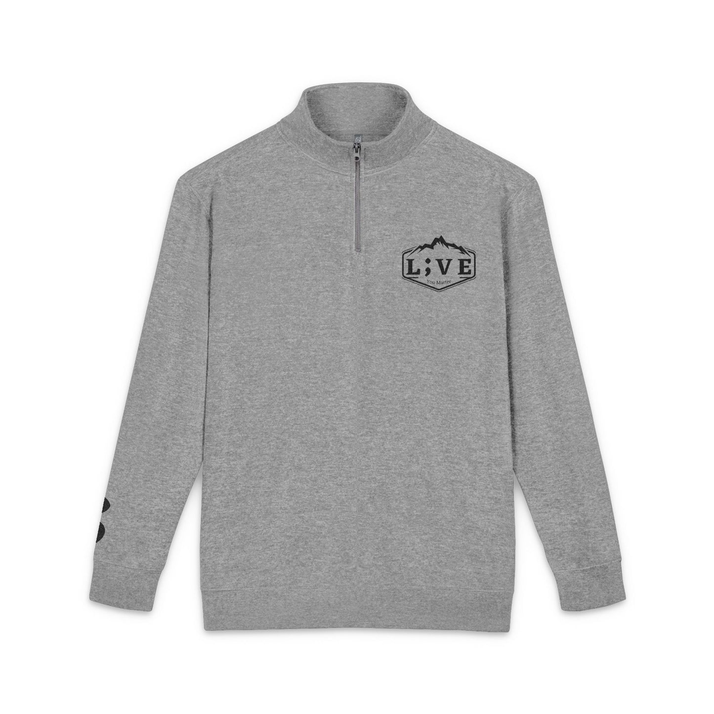 Mental Health Matters Embroidered Fleece Pullover — Semicolon L;VE Awareness Sweatshirt