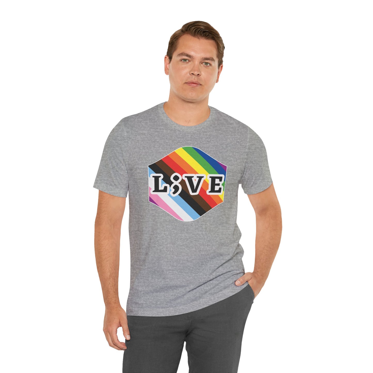 Unisex Tee: L;VE Pride Suicide Prevention Awareness T-Shirt