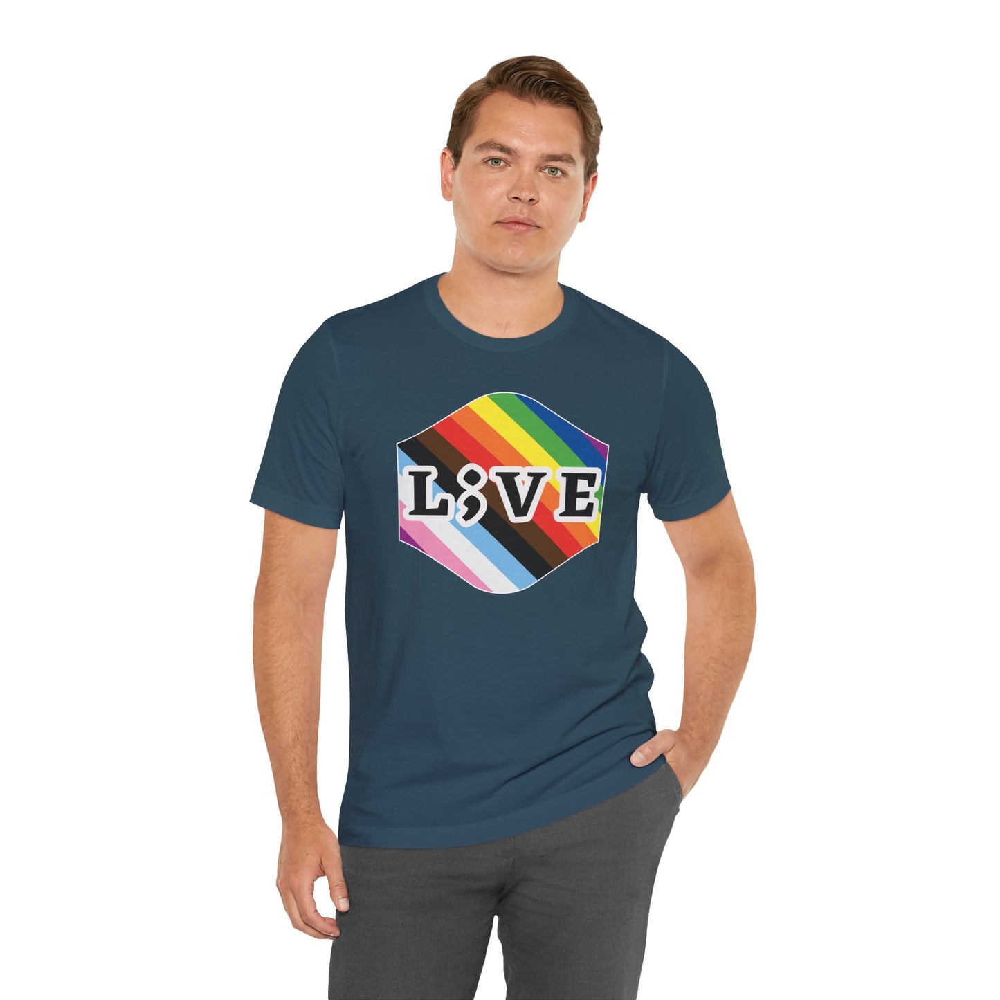 Unisex Tee: L;VE Pride Suicide Prevention Awareness T-Shirt