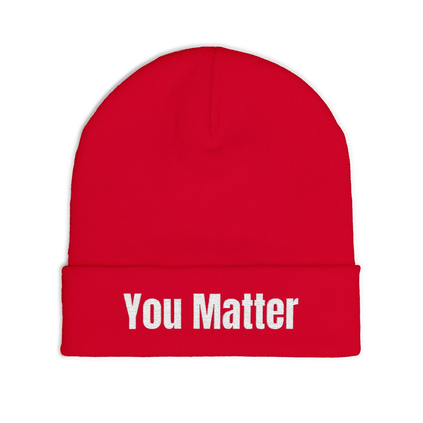 Inspirational Knit Beanie - You Matter, Cozy Hat, Winter Accessory, Thoughtful Gift, Beanie for All Occasions