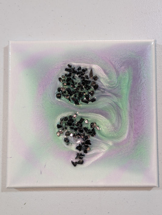 Semicolon Canvas Art - Green and Purple